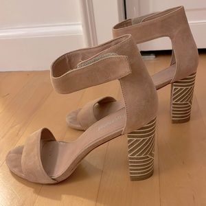 Jeffrey Campbell tan suede heel